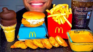 ASMR McDonald's HAPPY Meal Chicken Nuggets CheeseBurgers Fries Eating Show