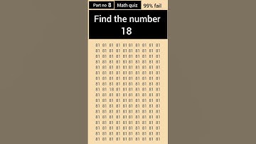 Find the number 18 with in five seconds #quiz #comment #like#quiz .