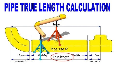 Pipe true length calculation between tee and elbow.