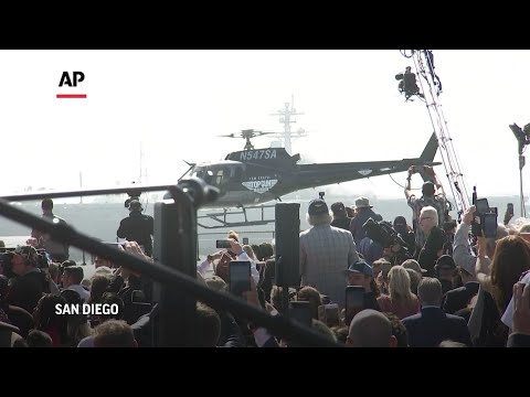 Tom Cruise premieres 'Top Gun: Maverick' on aircraft carrier