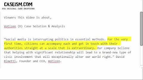 Votizen (D) Case Solution & Analysis- Caseism.com