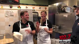 Jeff & Aimee at Above The Crust Flipping Pizza!