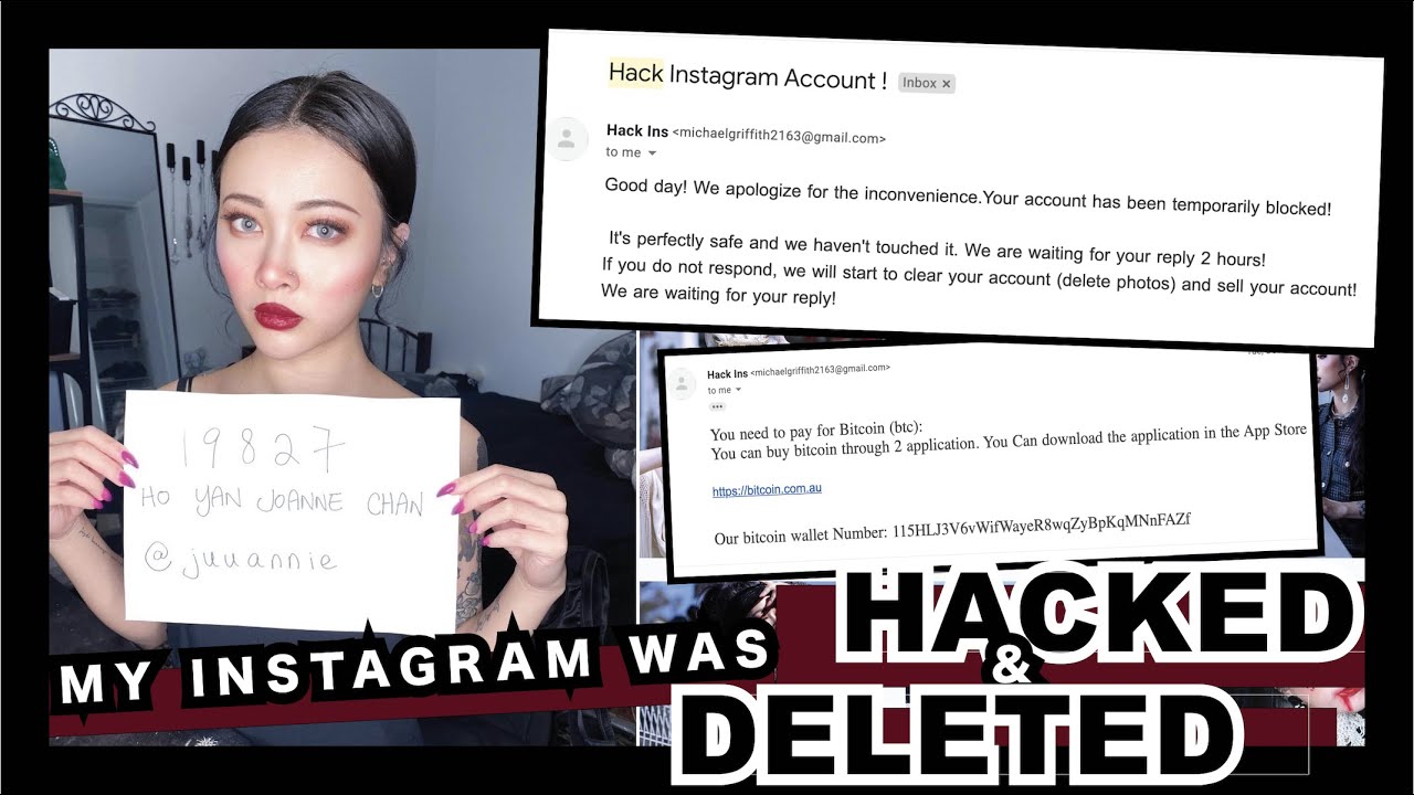my instagram got HACKED and DELETED permanently - YouTube