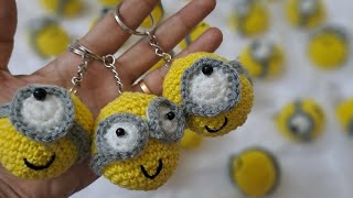 #crochet minions amigurumi/key chain. #stepbystep #freepattern #amigurumi #minions #croche #handmade