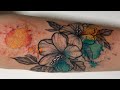 Watercolor Flower - Tattoo Time lapse