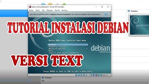 tutorial instalasi debian di virtualbox | Debian Versi Text