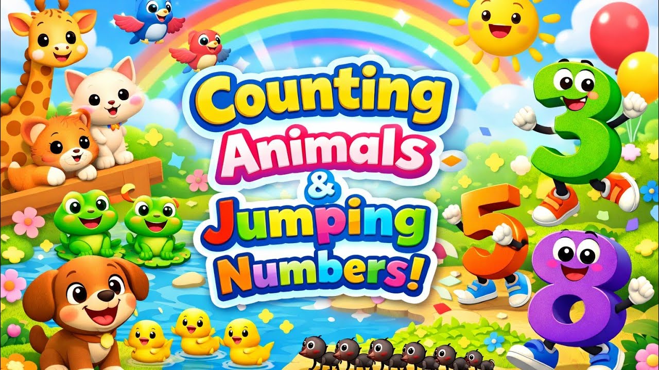 Counting Animals Song 🐶🐱 | Jumping Numbers Rhyme for Kids | Cartoon Rhymes