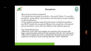 Object Oriented Programming- Exception Handling