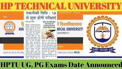 Himachal Pradesh Technical University UG,PG Examination पर बड़ी खबर!HPTU UG,PG Exams Date Announced!