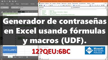 Generador de contraseñas en Excel usando fórmulas y macros @EXCELeINFO @SergioACamposH