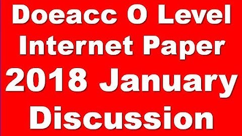 Nielit Doeacc O Level Internet Technology and Web Design Exam  Paper 2018 January Discussion Hindi