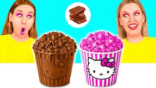 Real Food vs Chocolate Food Challenge | Crazy Kitchen Situations by BooBoom Challenge