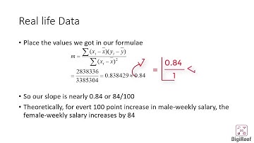 calculate slope & intercept, make regression line (real world example)