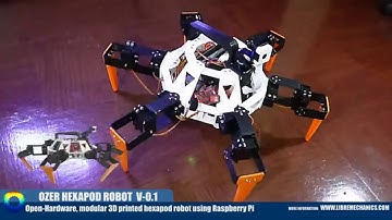 OZER Hexapod V-0.1 Open-Hardware, modular 3D printed robot using Raspberry Pi