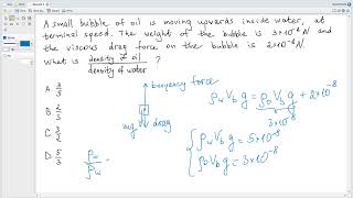IB Physics A2. (May 2026 Past Papers 1A TZ3 HL-3, SL-?). Buoyancy force, viscous drag force.