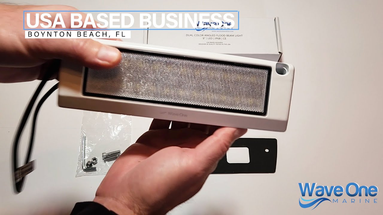 Wave One | LED RV Exterior Porch Patio Light | 9" DUAL COLOR | 12v 24v 2400 Lumen | Enclosed Trailer