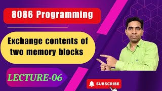 Exchange the content of memory location using string instructions | 8086 assembly Language Program