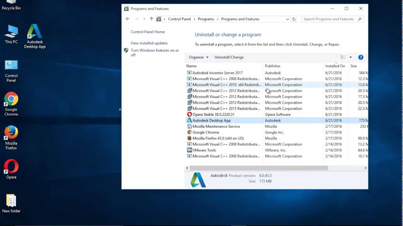 Uninstall Autodesk Desktop App on Windows 10