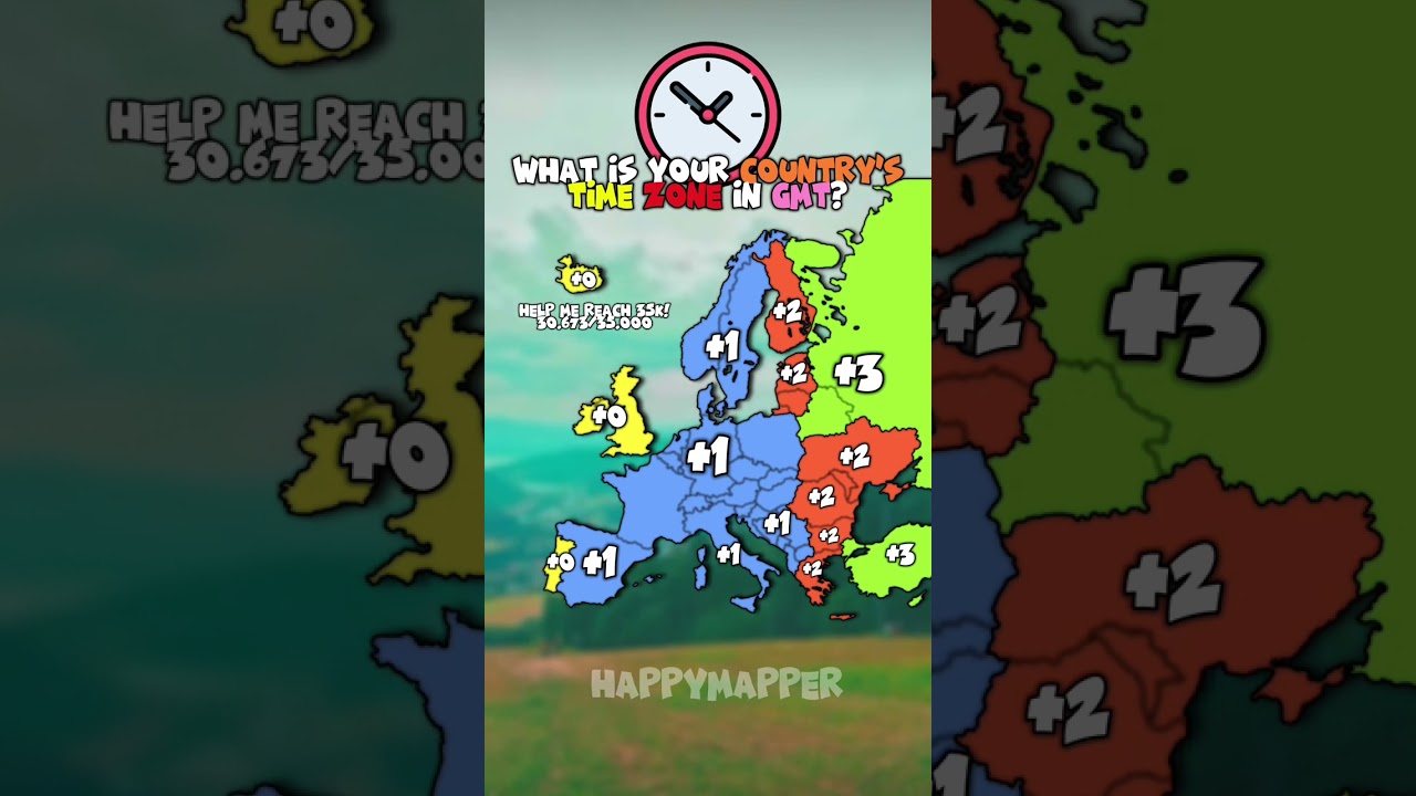 What is your country’s time zone in GMT? #shorts #map #mapping #geography #europe #music