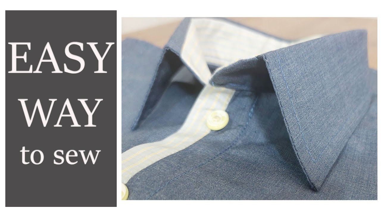 How to cut and sew easy shirt collar easy way to make shirt collar