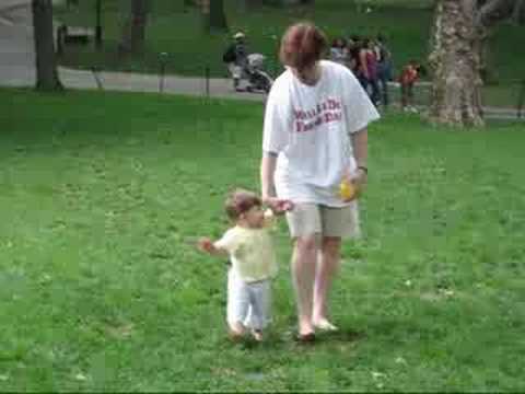 Sara and Mama Walking in the Park