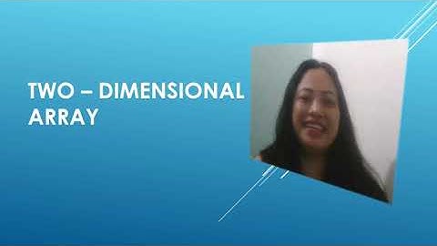 Two Dimensional Array