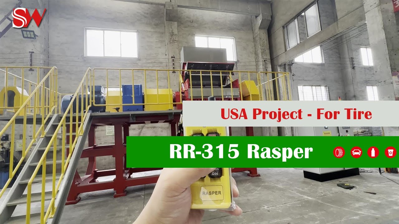 New Rasper for USA - Secondary Shredder to produce wire free rubber chips as material for pyrolysis