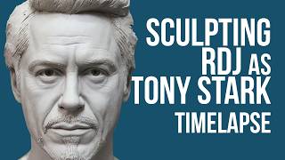 Robert Downey Junior as Tony Stark | Sculpture in Clay | Timelapse - 4 weeks work in 1 min