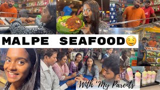 Malpe Seafood🤤With My Parents| Rakshita Tulu Talks #rakshita #mangalore #udupi #malpebeach #seafood