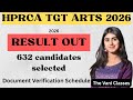 TGT ARTS RESULT OUT | 632 Candidates Selected for DV | The Vani classes