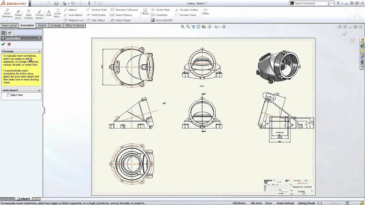 Solidworks design (2D and 3D) of the specimen.