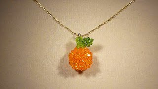 Colgante Naranja Swarovski Orange Beaded Pendant Tutorial