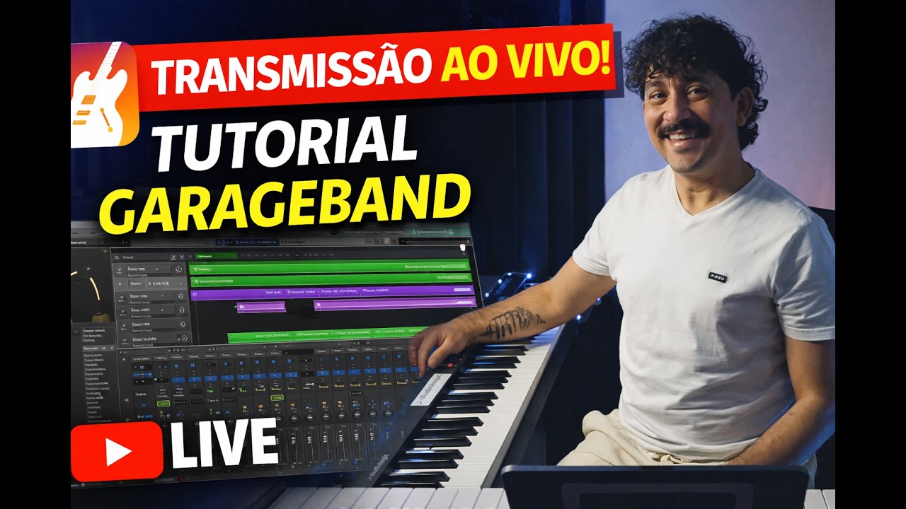 Usando o App Garage Band, Transmissão ao vivo. #garageband #transmissãoaovivo #ipad