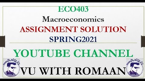ECO403 - ASSIGNMENT 2 SOLUTION SPRING 2021//VU ASSGINMENT SOLUTION