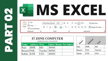 MS Excel in Nepali | Part 02 | Home Tab: Clipboard, Font, Alignment