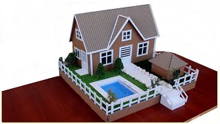 Maket Ev Yapımı | Kartondan Havuzlu Ev Yapımı