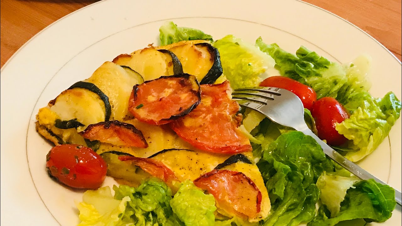 omelette pommes de terre  courgettes au  recette facile youtube