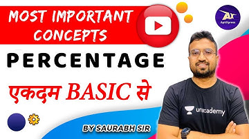 Most Important Concepts "Percentage" I एकदम Basic से  | Saurabh Sir | AptiXpress