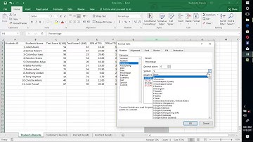 Formating cells to given number of decimal places, percentage , etc  in Excel