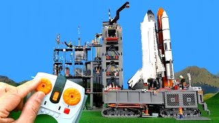 Countdown and launch of big Lego Space Shuttle