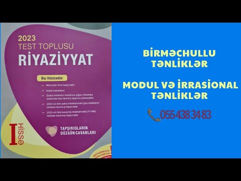 Modul və irrasional tənliklər yeni toplu 2023