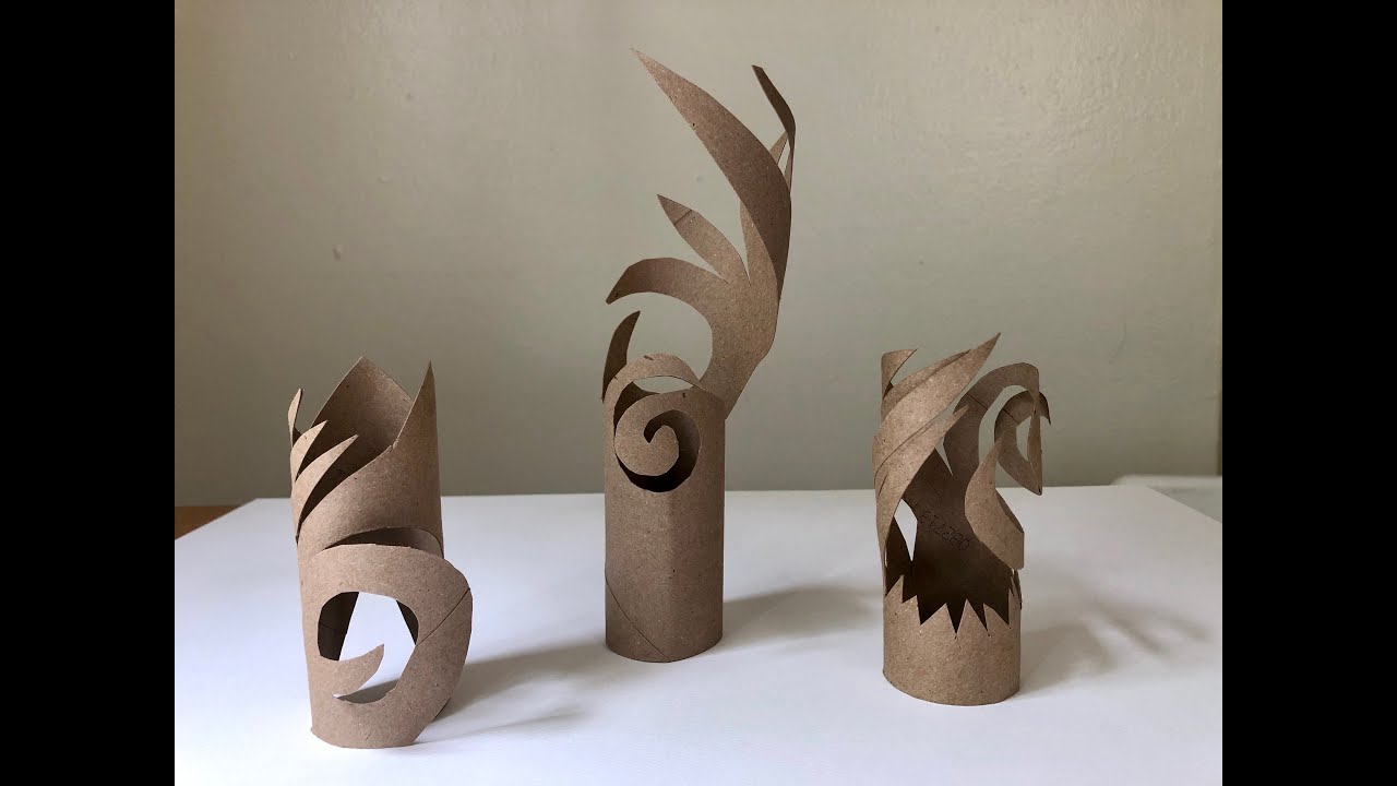 Toilet paper roll sculpture.