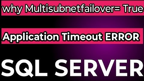 MultiSubnetFailover=True is a connection string Used for faster Failover for AG and FCIs