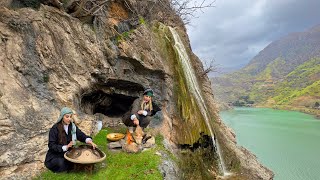 IRAN Village Life: Village Girls Cooking in the CAVE and Nature of the Village