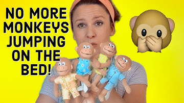 Five Little Monkeys Jumping On The Bed with action hand motions hand puppets
