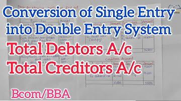 Conversation of Single Entry into Double Entry System Financial Accountancy Bcom & BBA