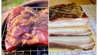 Homemade SMOKED BACON  How to Cure and Smoke BACON in Traditional way at home NO Nitrates only Salt