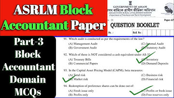 ASRLM Block Accountant Paper 10/08/2025 | Block Accountant Domain MCQs