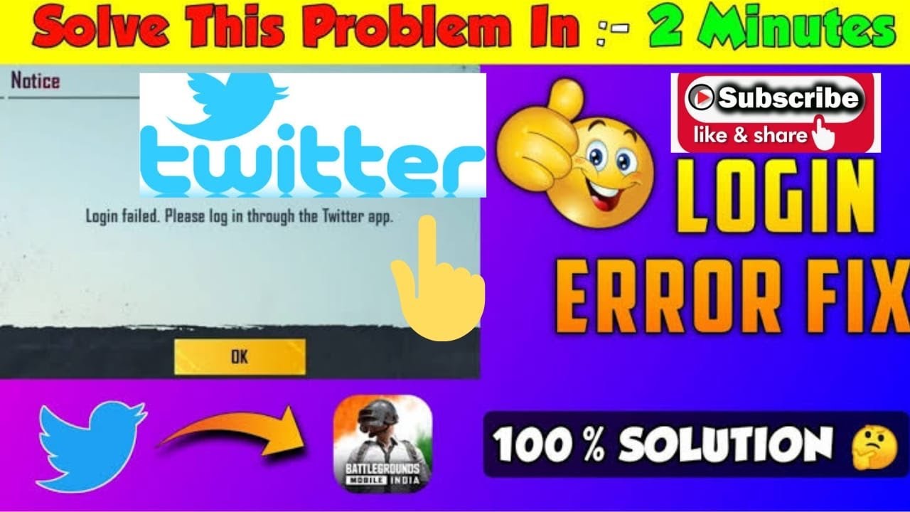 Login Failed BGMI | How to Login through Twitter App | Twitter Unlink ...