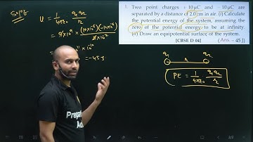 Pfp-1 Electrostatic potential and capacitance SL Arora: two point charges+10uC and -10uC are seperat